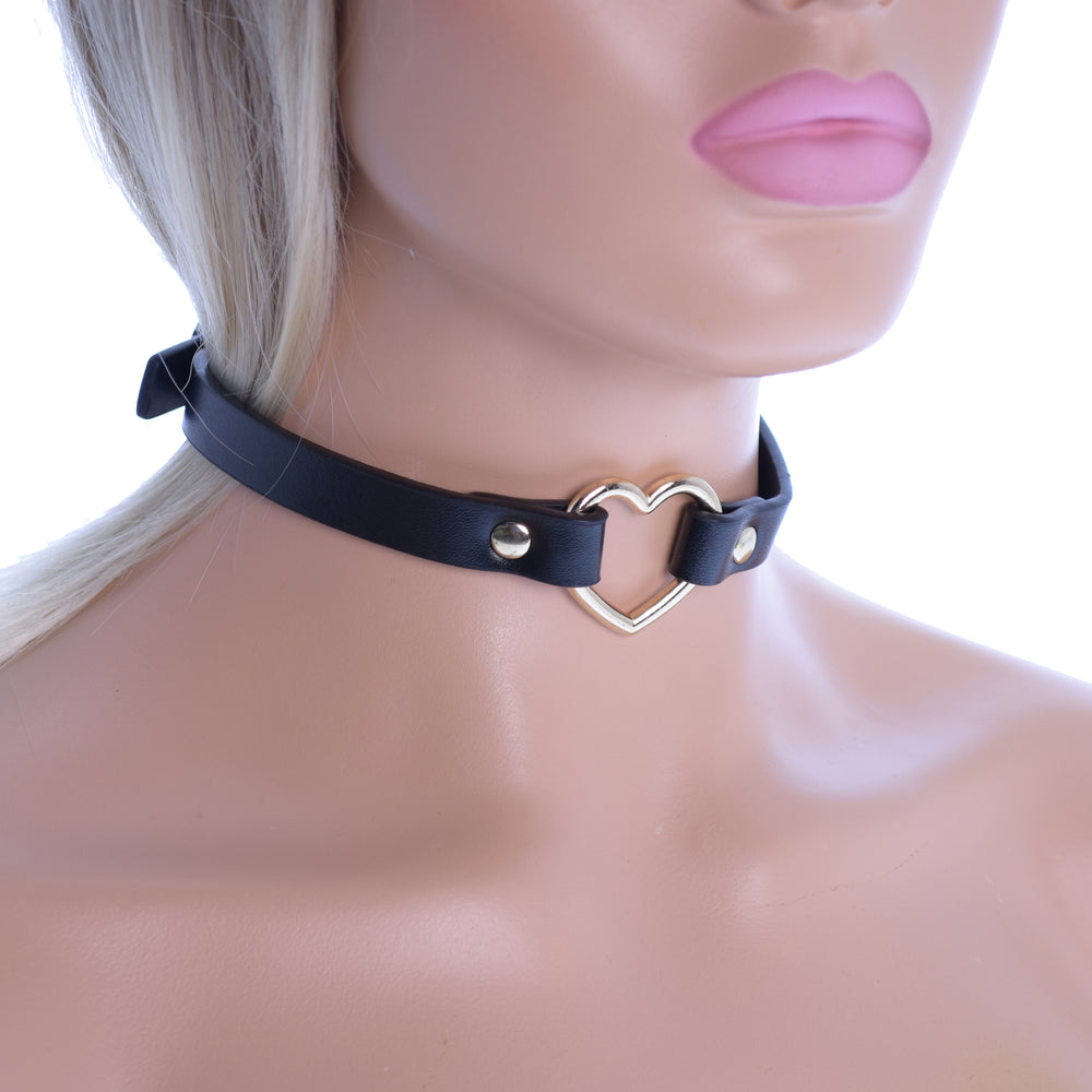 Gold Heart Necklace Collar