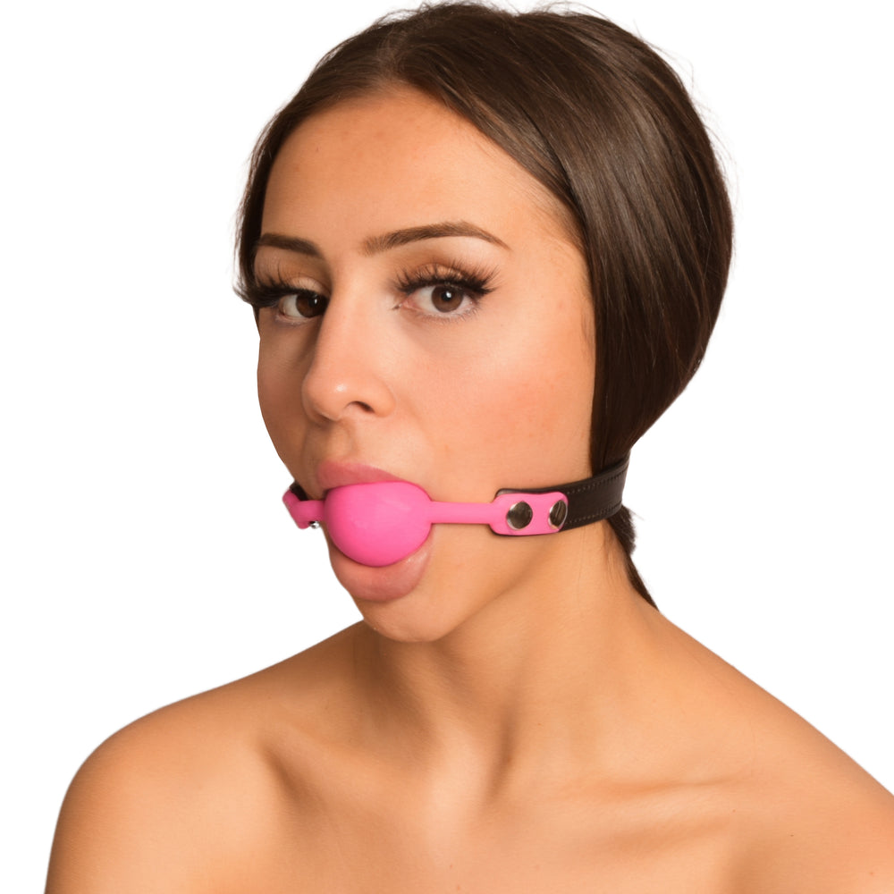 Pink Silicone Gag Ball Lockable