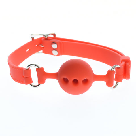 1.5 Inch Red Breathable Silicone Gag Ball