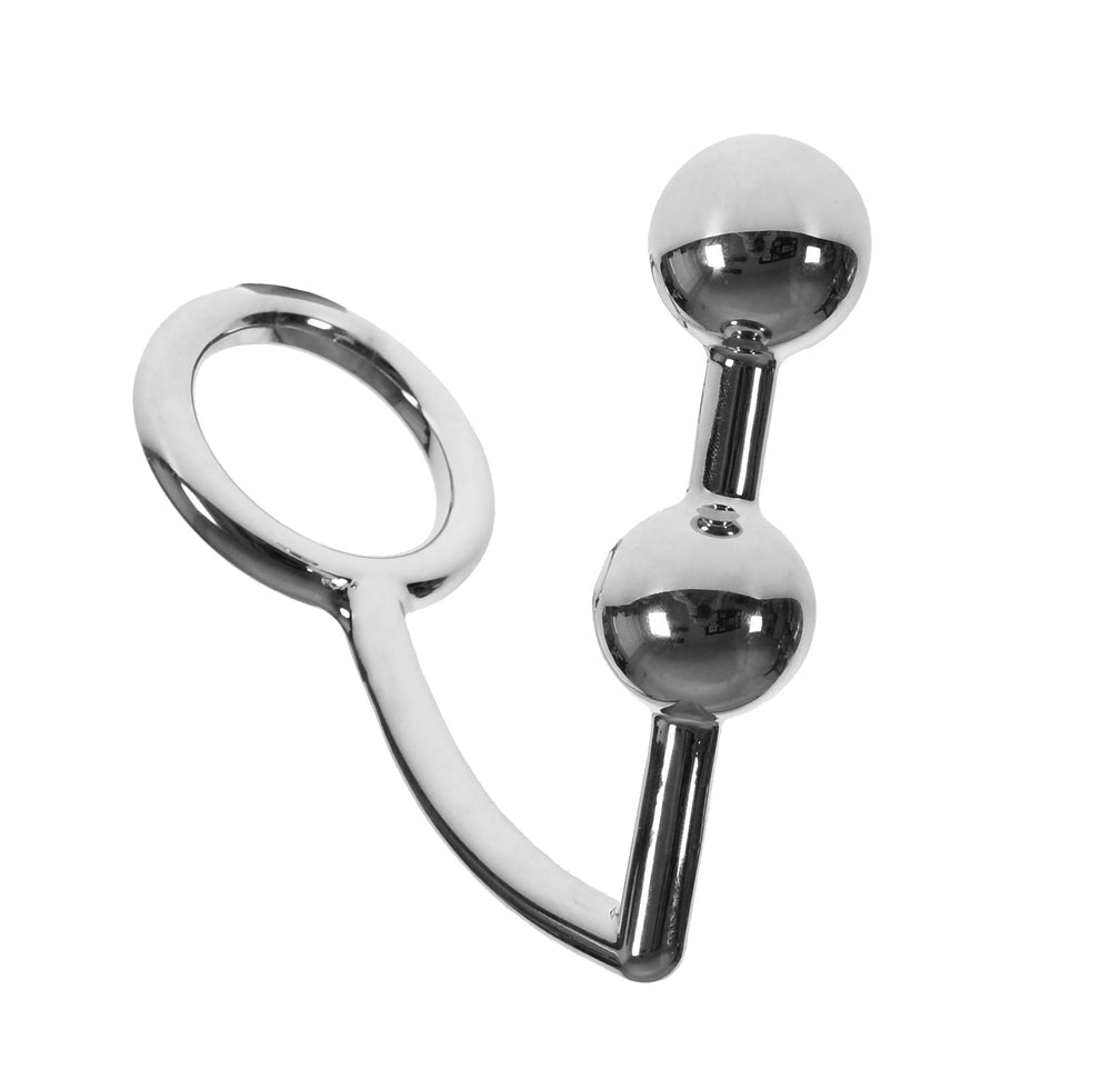 Double Ball Anal Hook Cock Ring 2.75 inch Ring