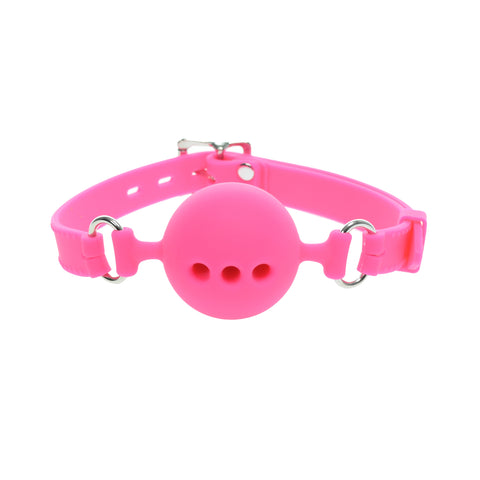 Large Pink Silicone Breathable Gag Ball