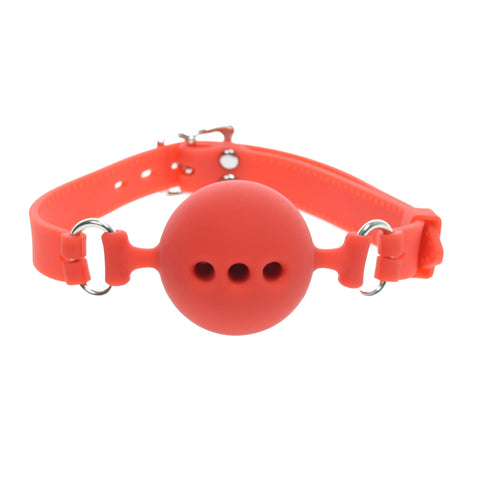 2 Inch Red Breathable Silicone Gag Ball