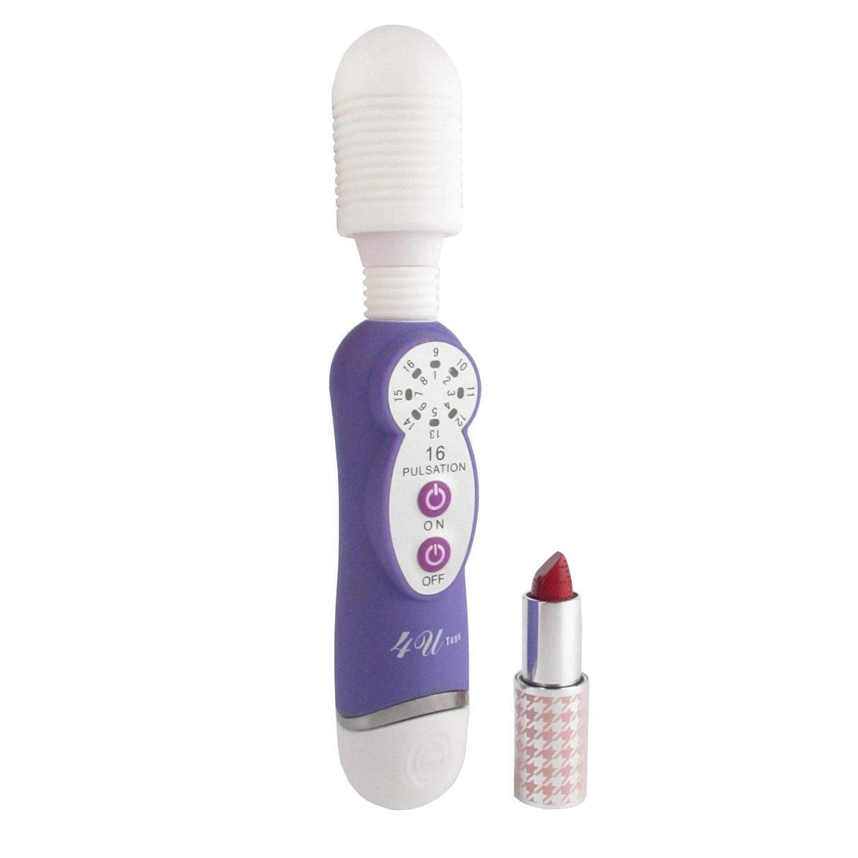 8 Inch Massaging Wand 16 Functions Purple