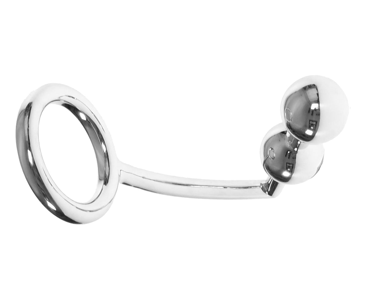 Double Ball Anal Hook Cock Ring 2.75 inch Ring