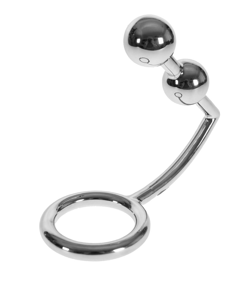 Double Ball Anal Hook Cock Ring 2.75 inch Ring