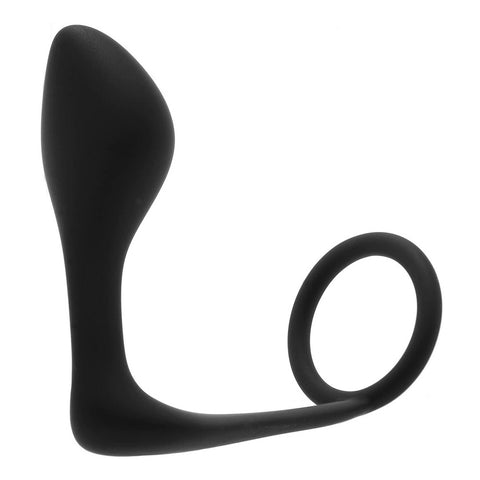 Silicone Cock Ring With P-Spot Plug
