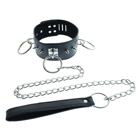 Spiked Dog Neck Collar With Leash