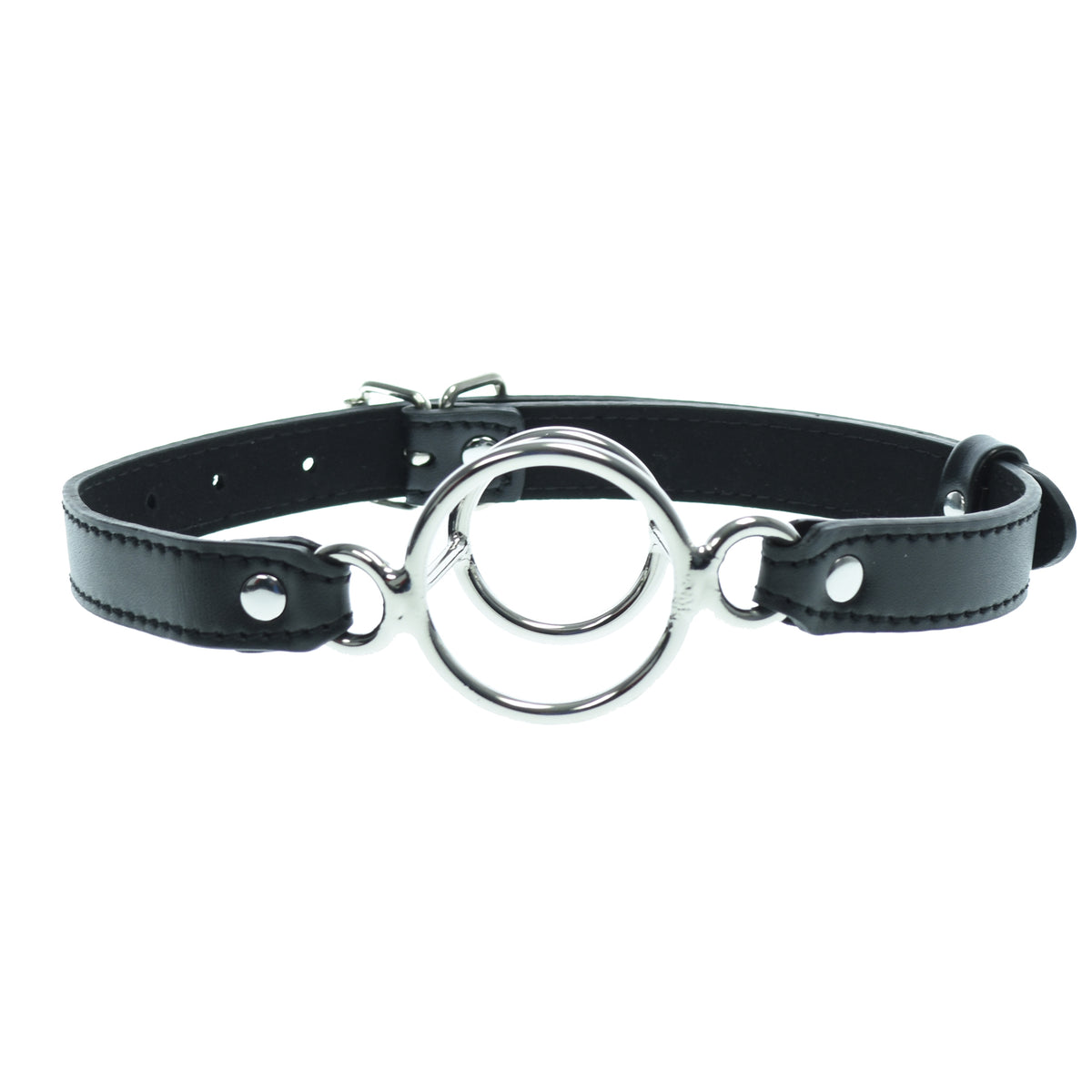 Black Deep Throat Double Ring Gag Best Mouth Gag Ball Kinkorder Kinkorder Bondage