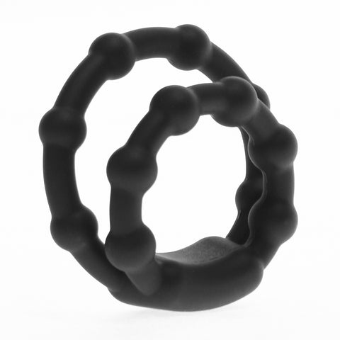 Double Ring Silicone Cock Ring With Knobs