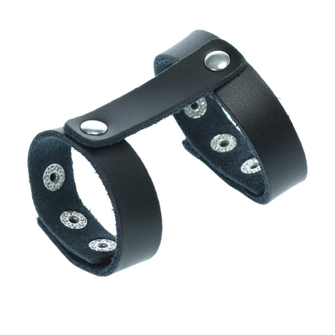 Leather Double Strap Cock Ring
