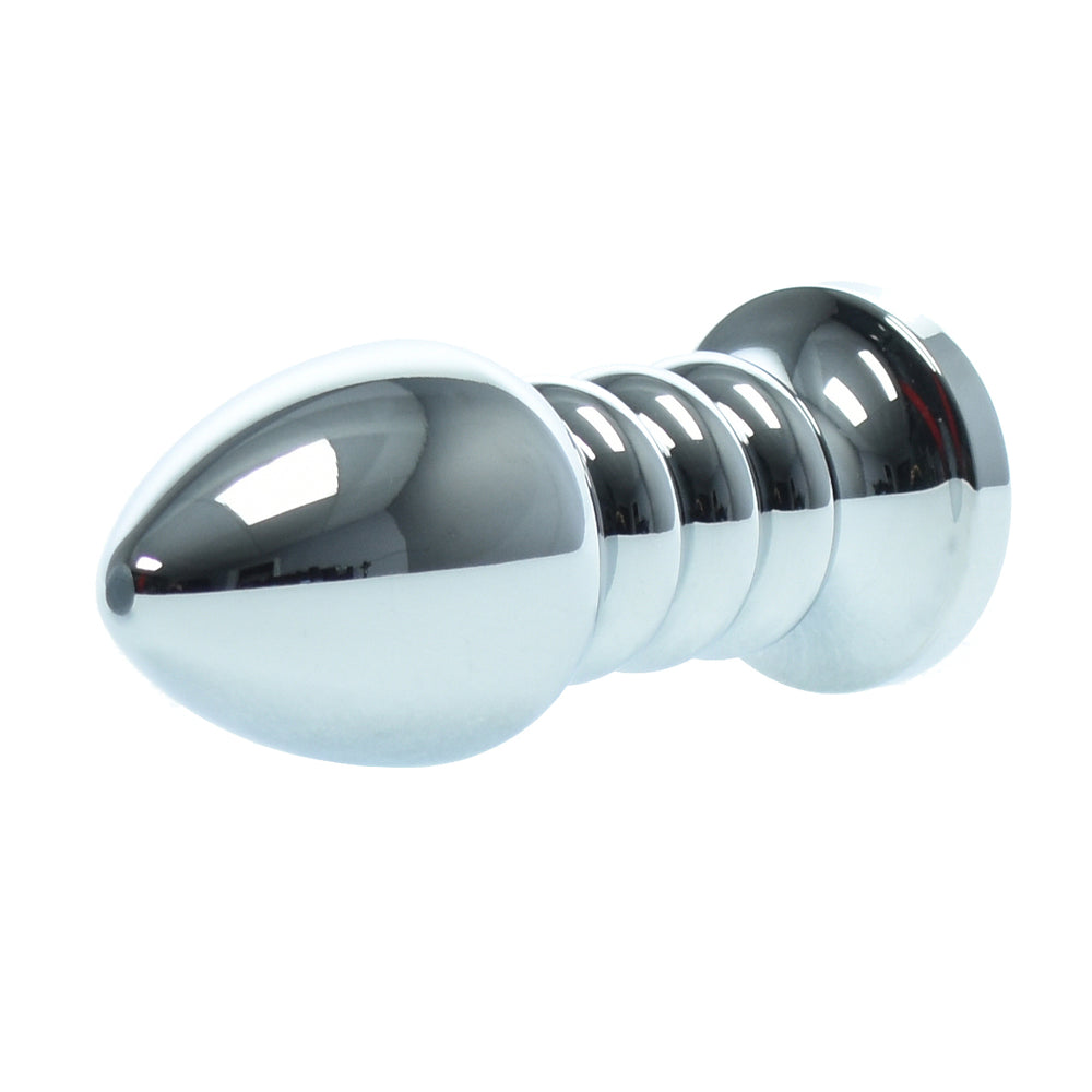 Metal Ribbed Shaft Anal Butt Plug
