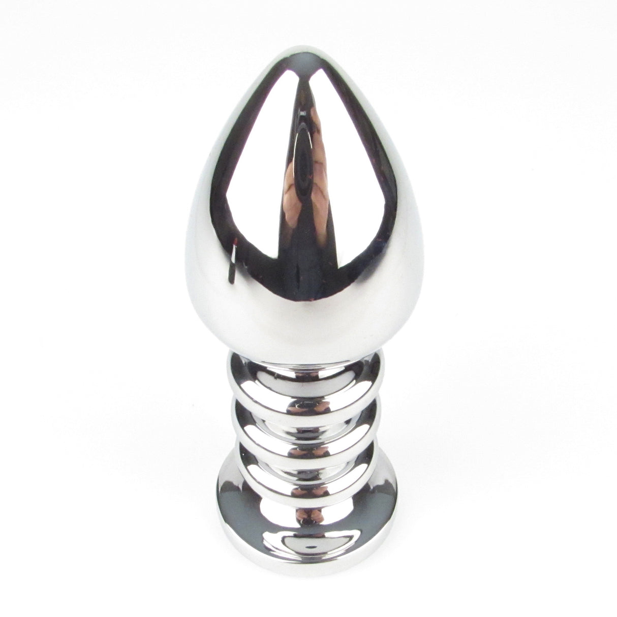 Ribbed Shaft Metal Butt Plug