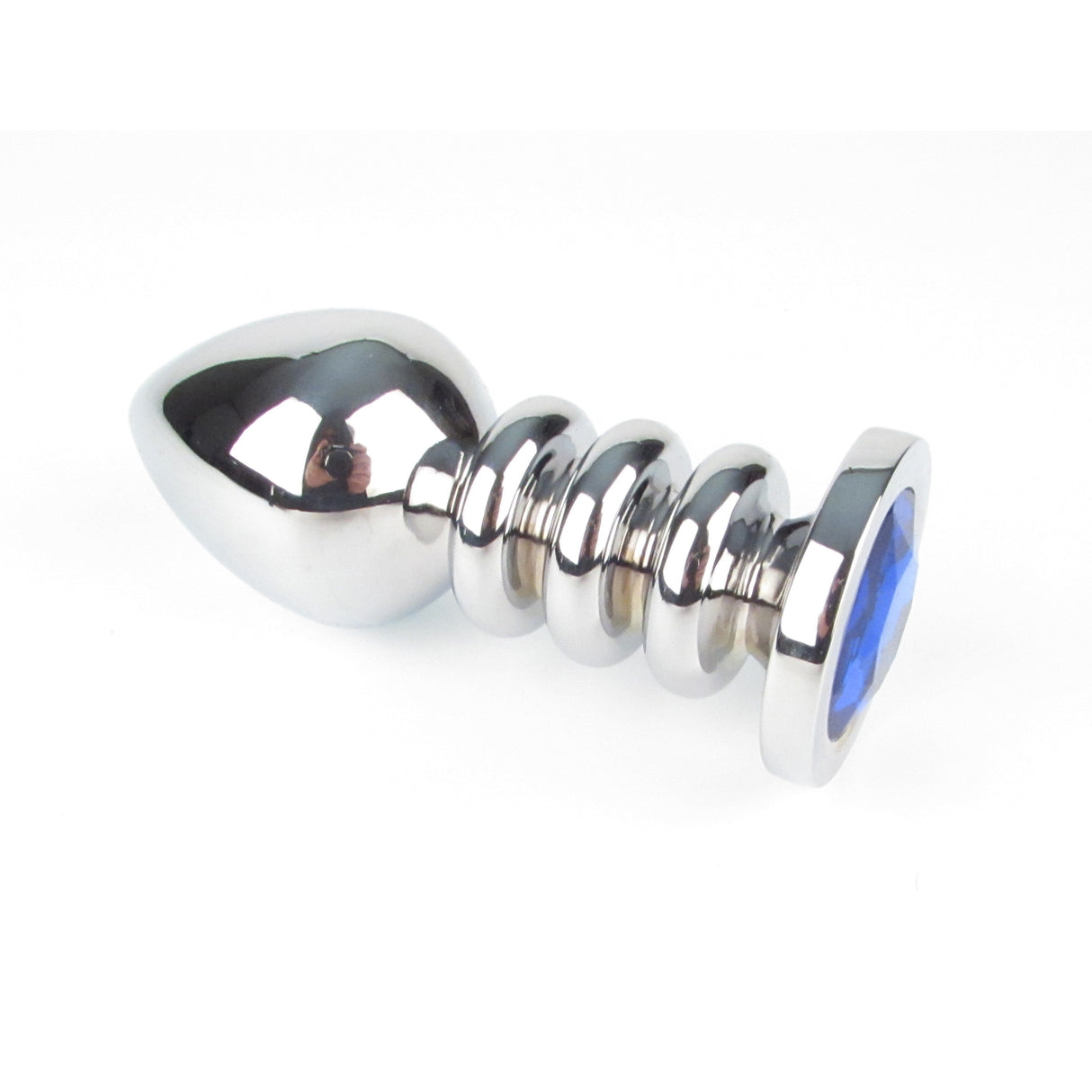 Ribbed Shaft Metal Butt Plug