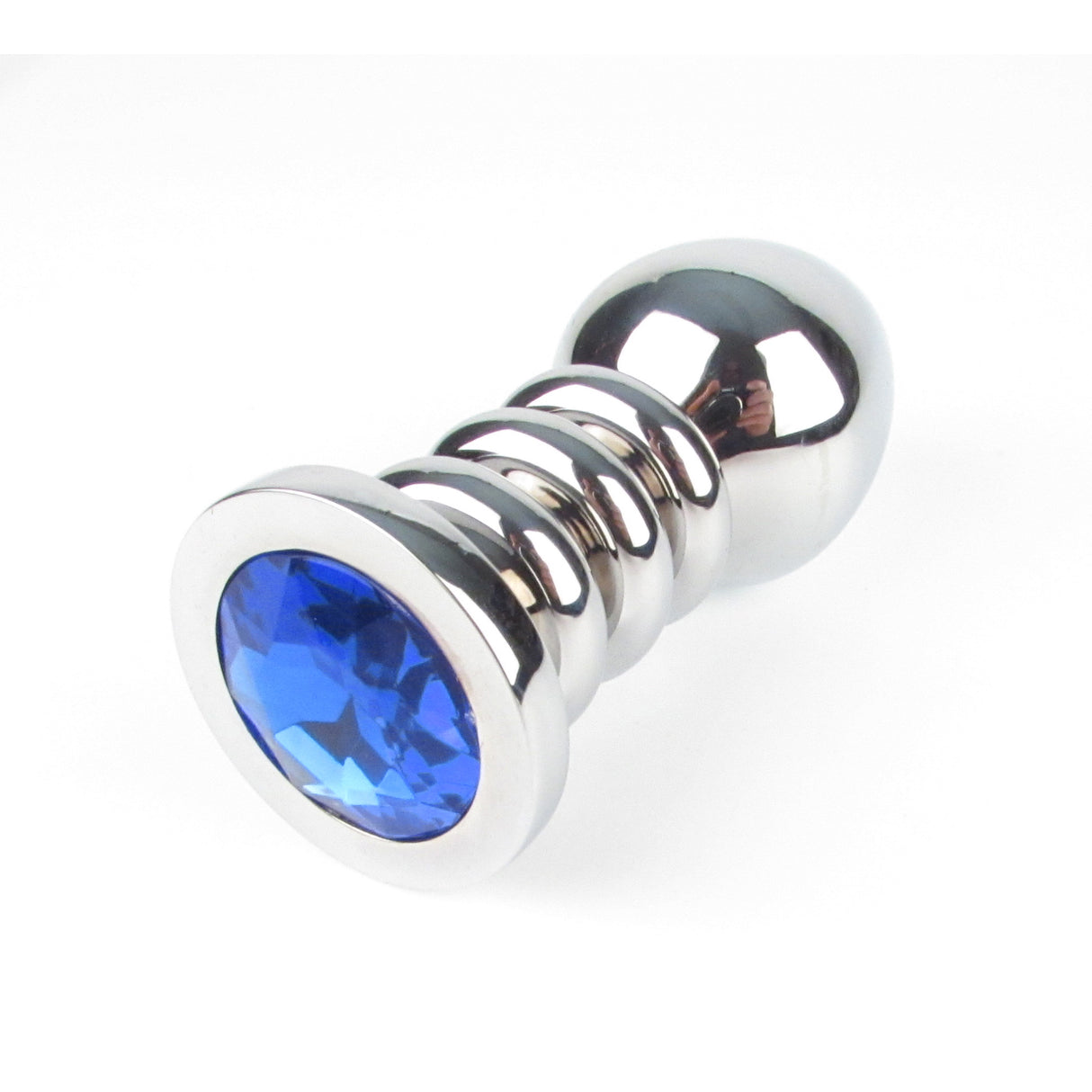 Ribbed Shaft Metal Butt Plug