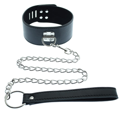 Small Hasp Lock Neck Collar With Leash