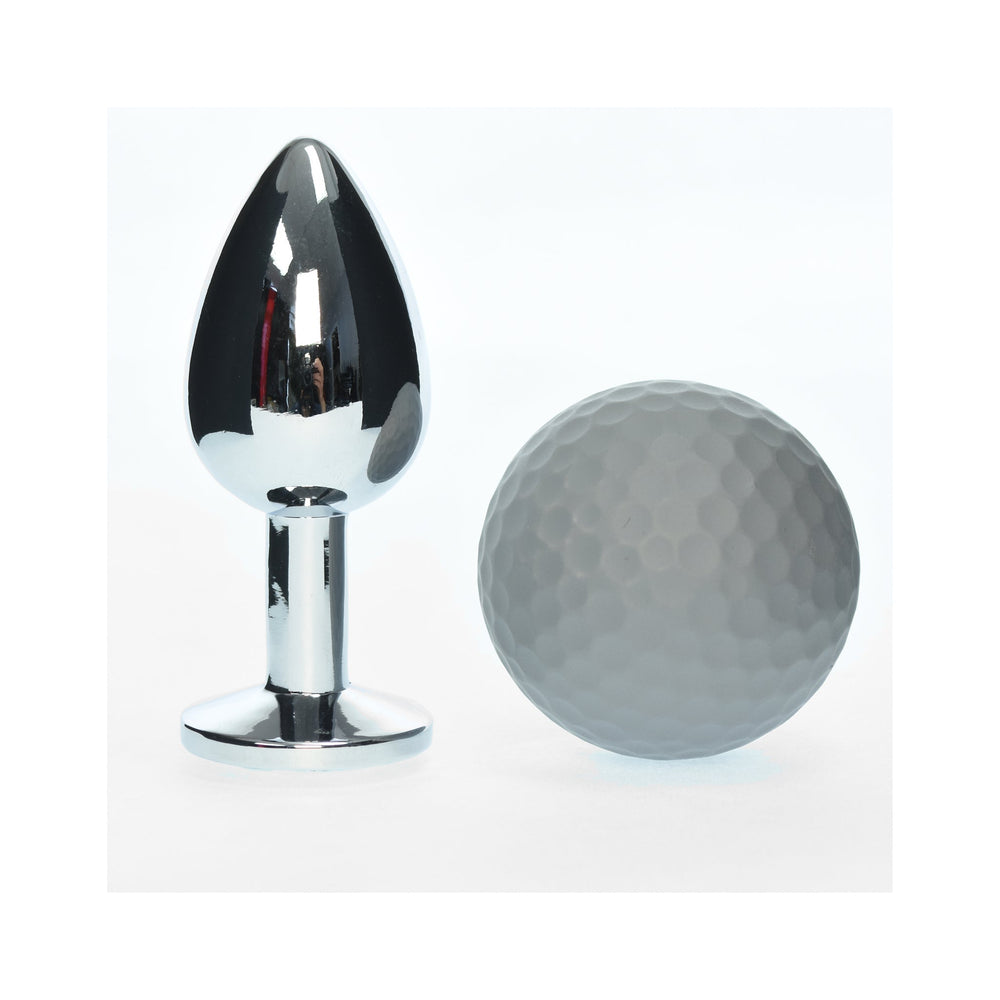 Small Metal Anal Plug Clear Jewel