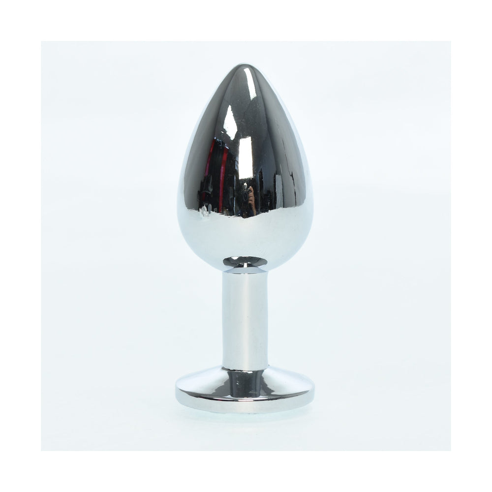 Small Metal Anal Plug Green Jewel