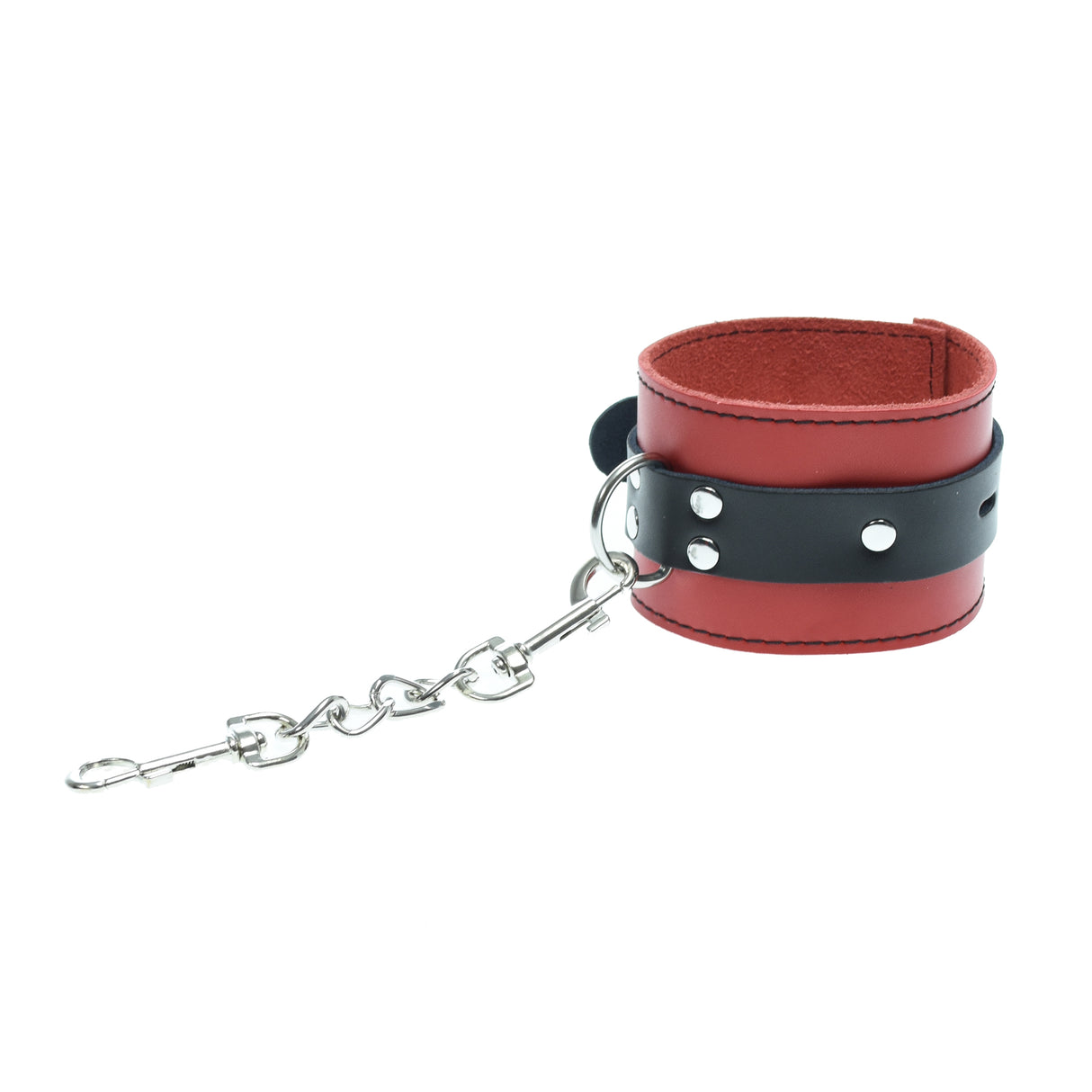 Strict Leather Black And Red Locking Ankle Cuffs
