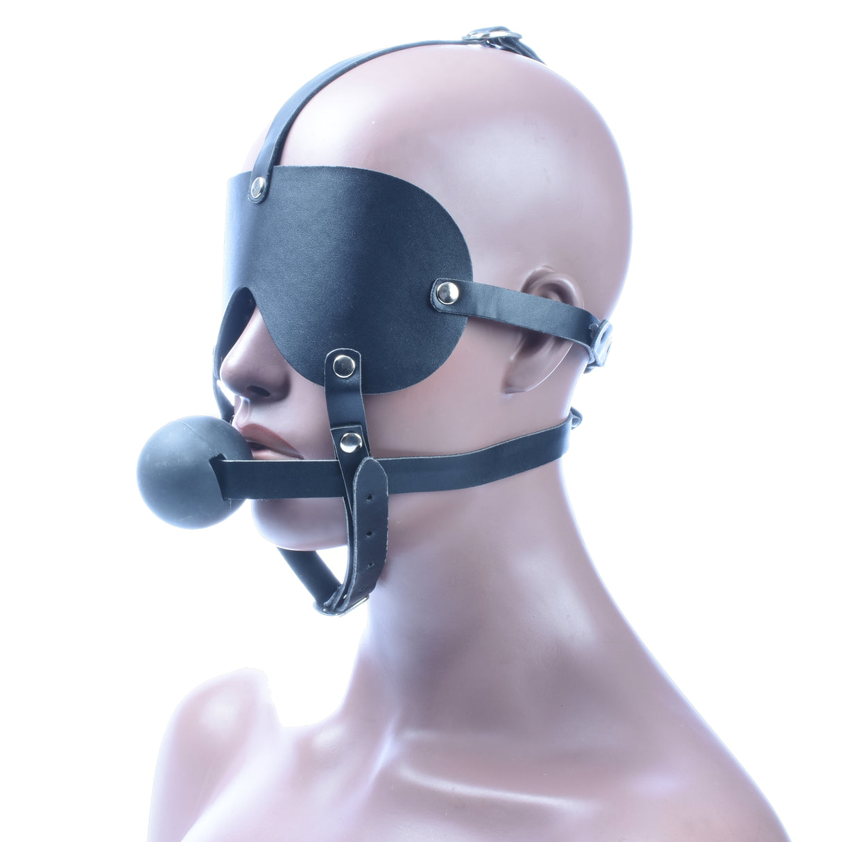 Blindfold Head Harness With Gag Ball