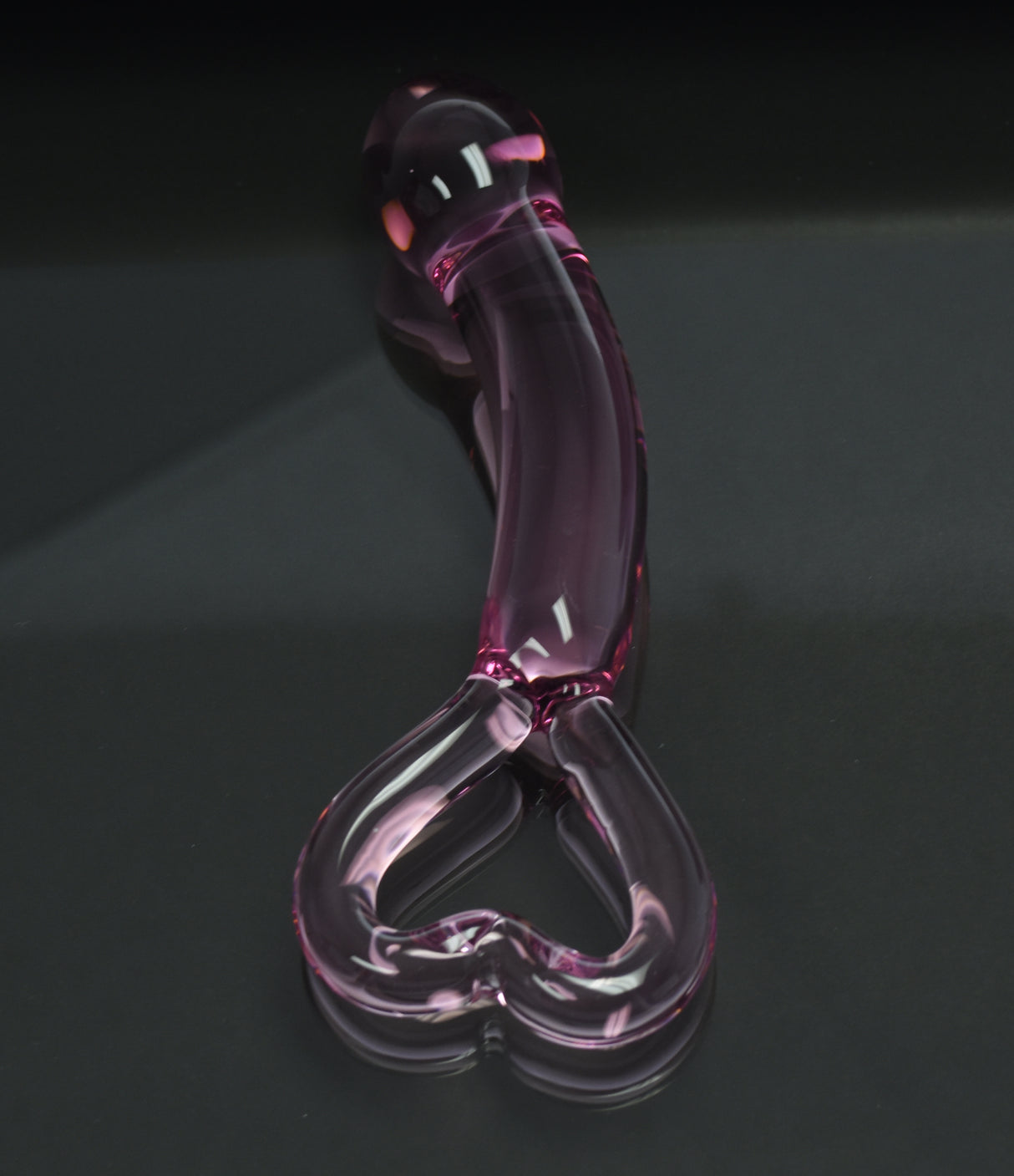 8 Inch Pink Heart Glass Dildo