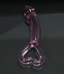 8 Inch Pink Heart Glass Dildo