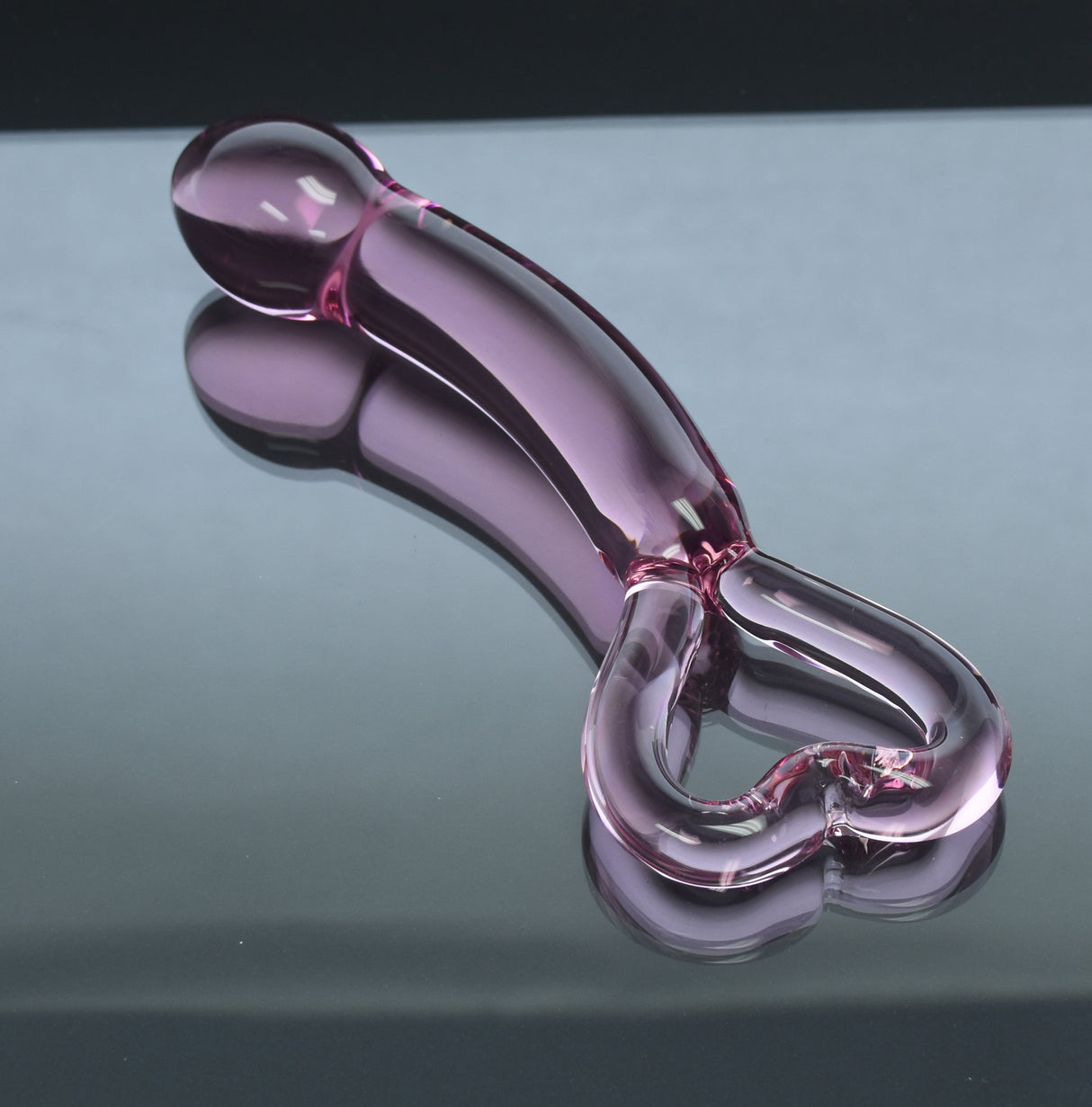 8 Inch Pink Heart Glass Dildo