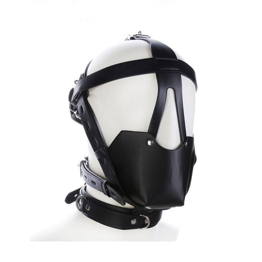 Head Harness Muzzle With Gag & Locking Buckles