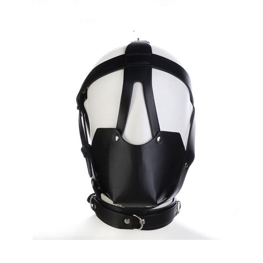 Head Harness Muzzle With Gag & Locking Buckles