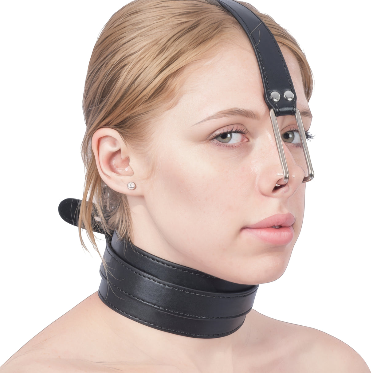 Leather Collar With Nose Hook