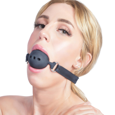 2 Inch Black Breathable Silicone Gag Ball