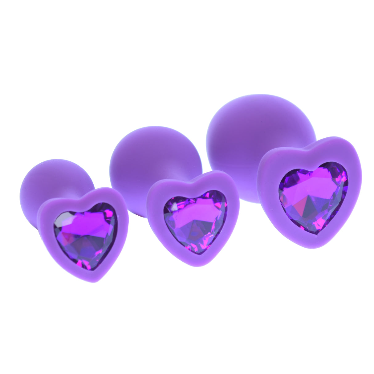 Purple Heart Silicone Anal Plug Set