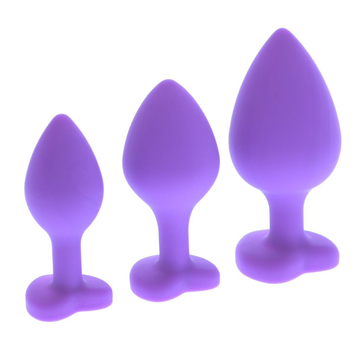 Purple Heart Silicone Anal Plug Set