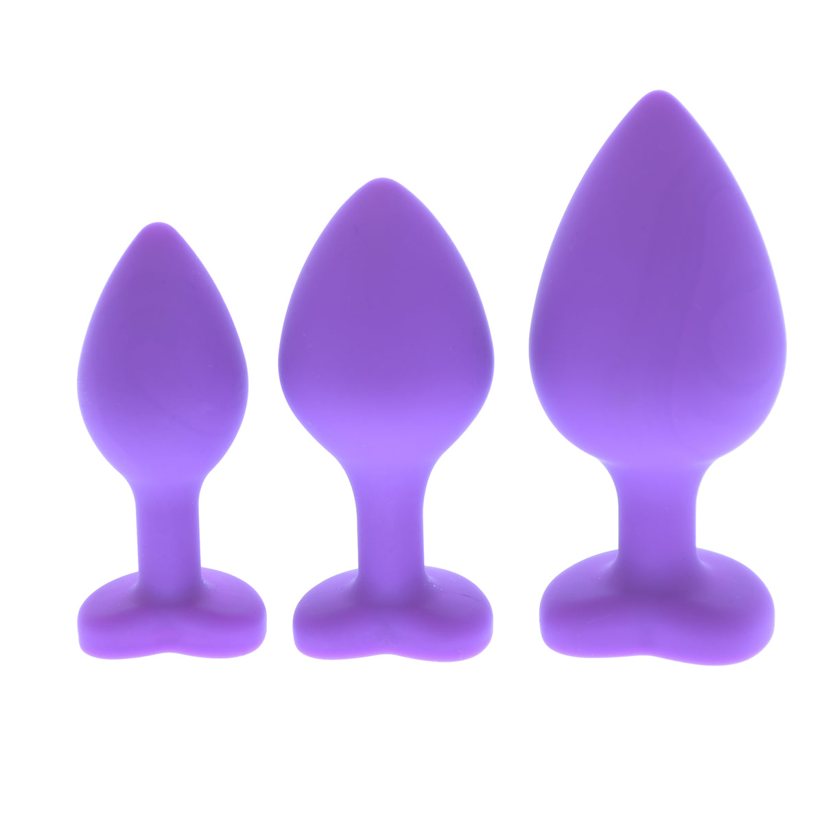 Purple Heart Silicone Anal Plug Set