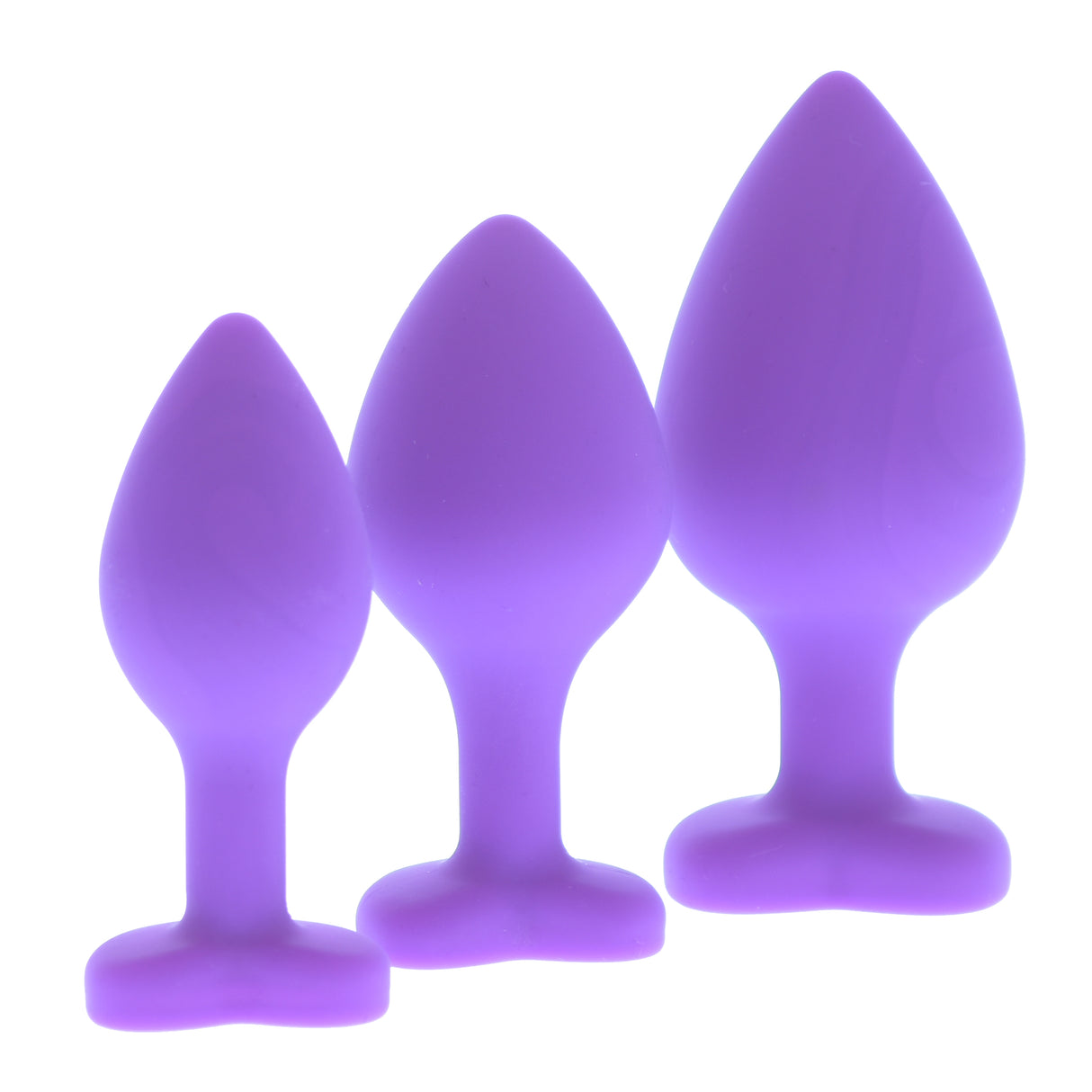 Purple Heart Silicone Anal Plug Set