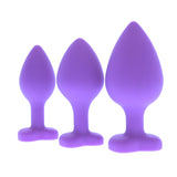 Purple Heart Silicone Anal Plug Set