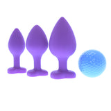 Purple Heart Silicone Anal Plug Set