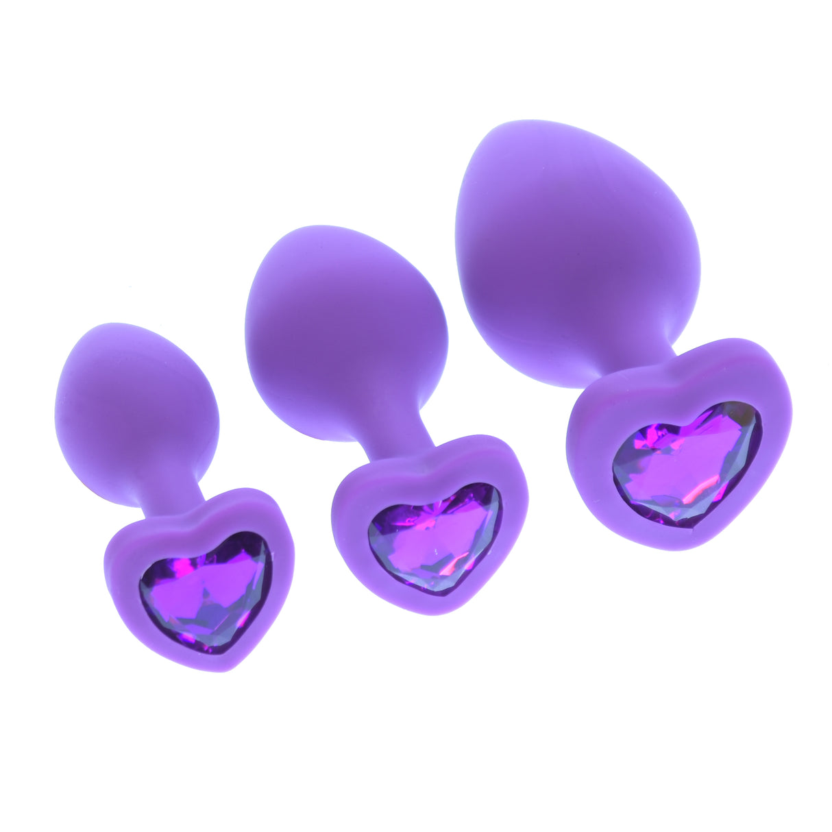 Purple Heart Silicone Anal Plug Set