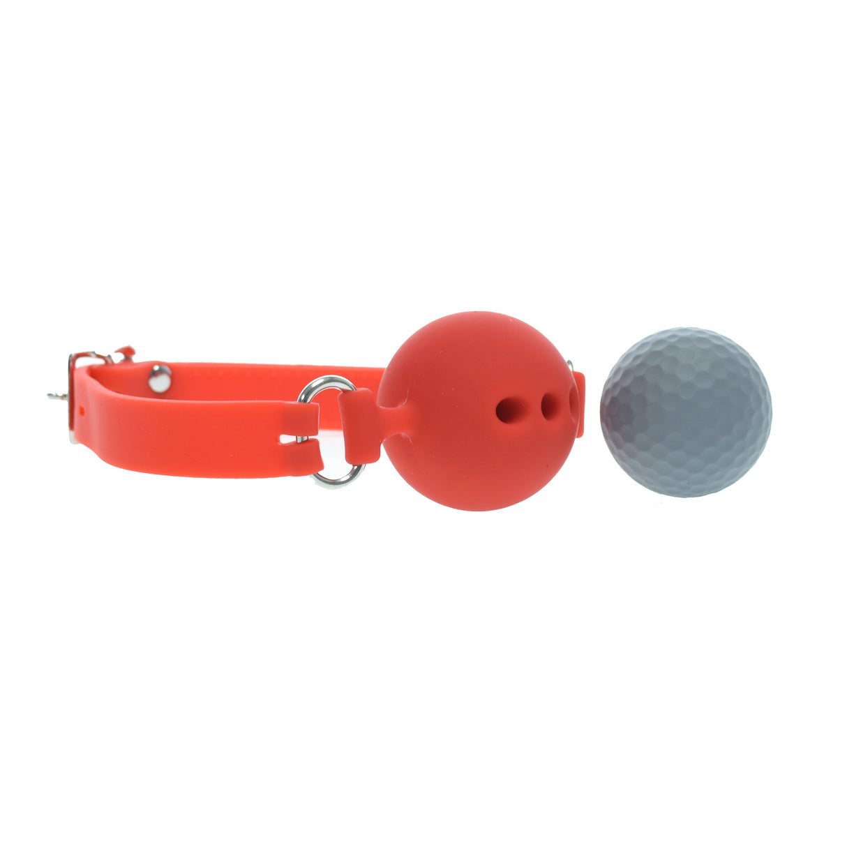 2 Inch Red Breathable Silicone Gag Ball