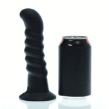 7 inch Black Silicone Swirl Dildo