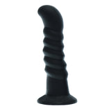 7 inch Black Silicone Swirl Dildo