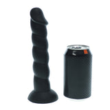 Ribbed Black Silicone Dildo