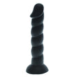 Ribbed Black Silicone Dildo