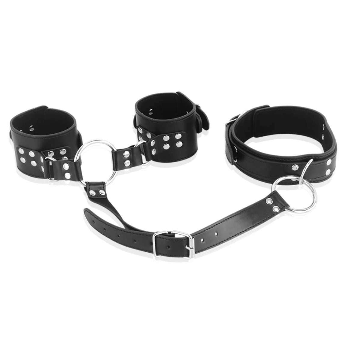 Strict Leather Neck To Wrist Restraint Set