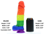 11 Inch Thick Silicone Rainbow Dildo