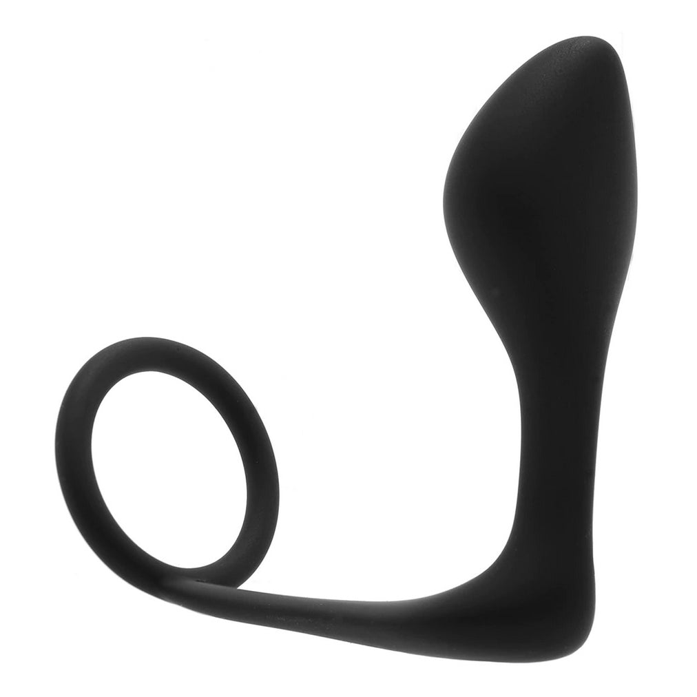 Silicone Cock Ring With P-Spot Plug