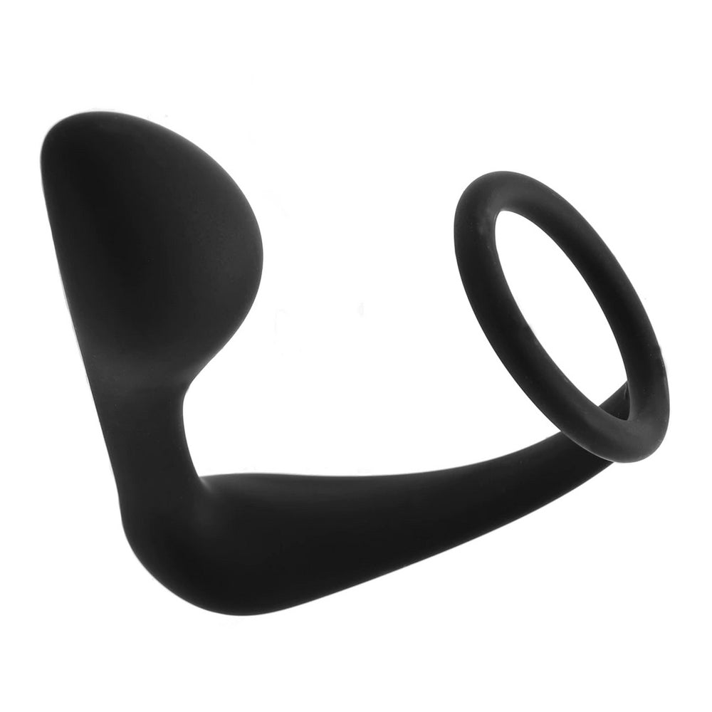 Silicone Cock Ring With P-Spot Plug