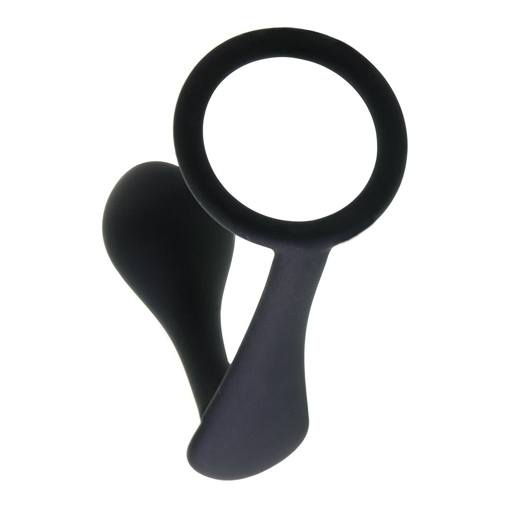 Silicone Cock Ring With P-Spot Plug