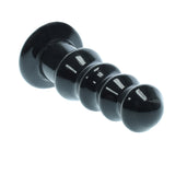 6 inch four ring black butt plug