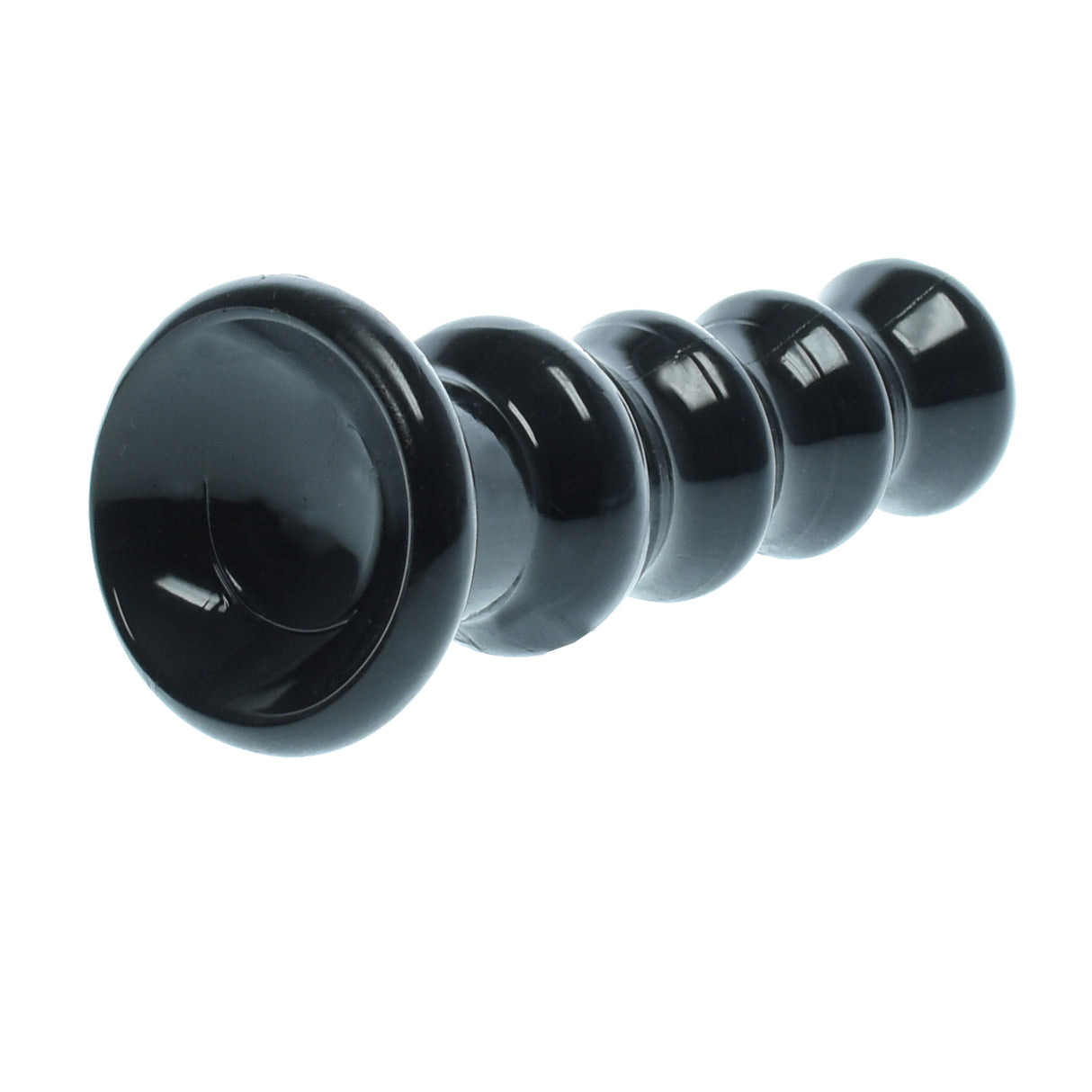 6 inch four ring black butt plug