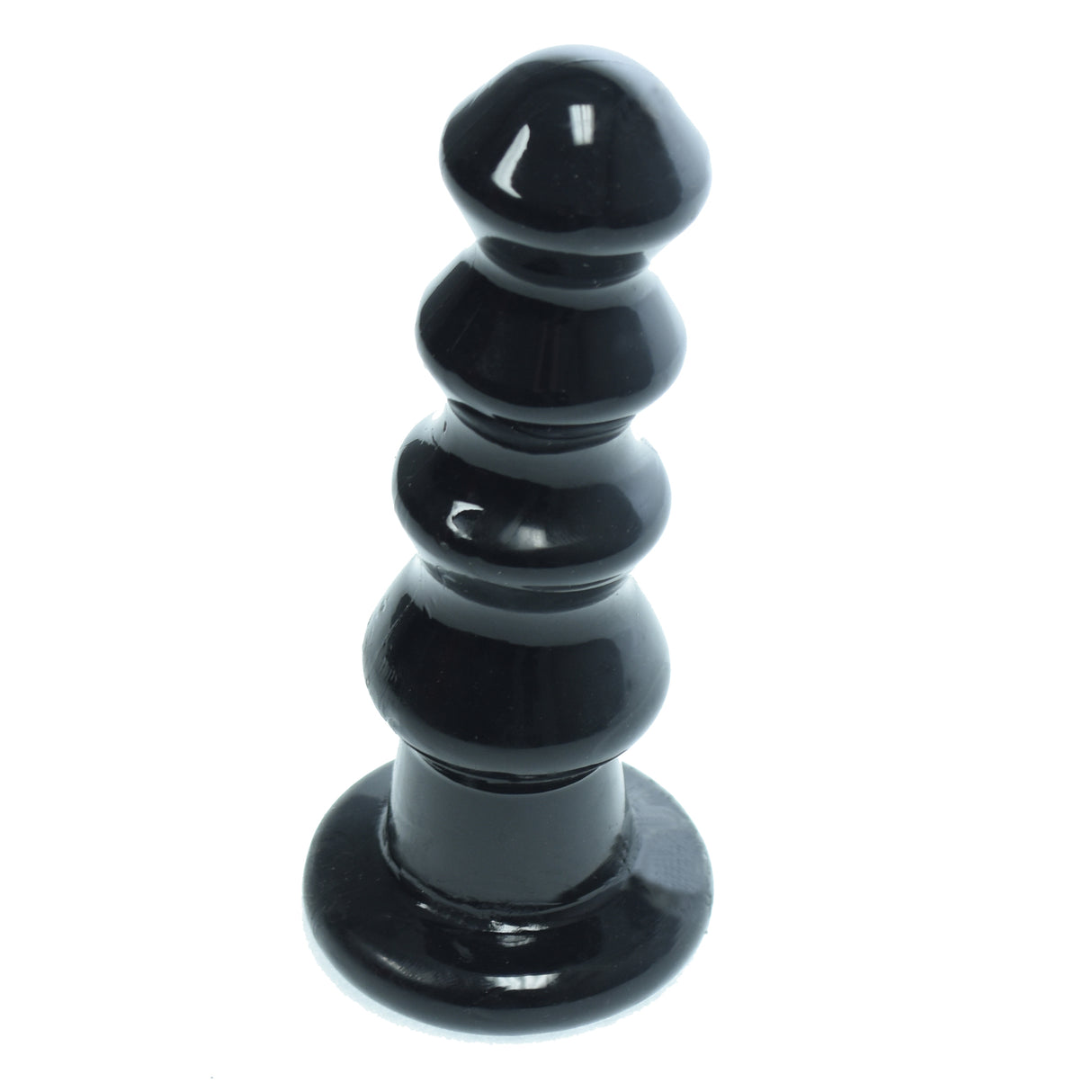 6 inch four ring black butt plug